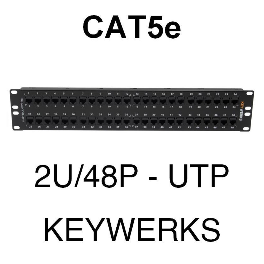 その他 ma CAT5E UTP KEYWERKS PATCH PANEL, 2U, 48 PORT, BLACK, T568A/B